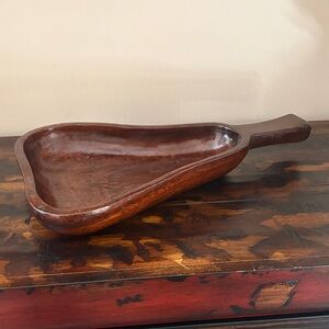 Rustic Wooden Pear-Shaped Tray